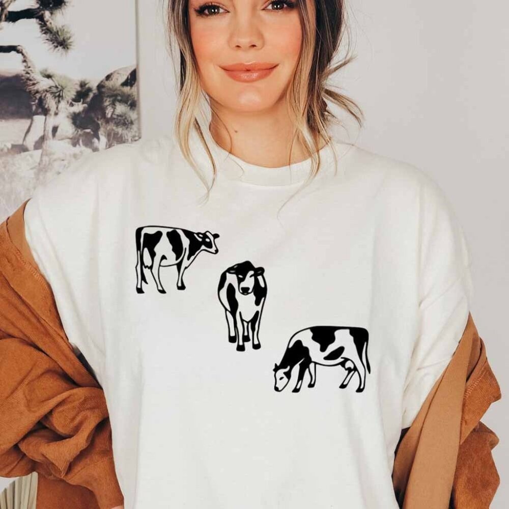 Cow Print T Shirt Animal Lover T Shirt Cow Lover T Shirt